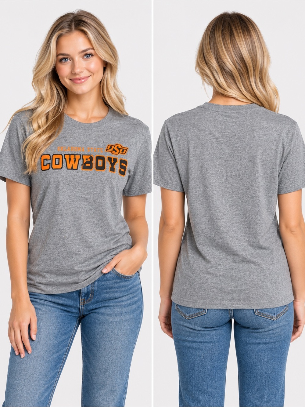 Target 🎯 Oklahoma State Cowboys Gray Short-Sleeve Graphic Tee - Women's